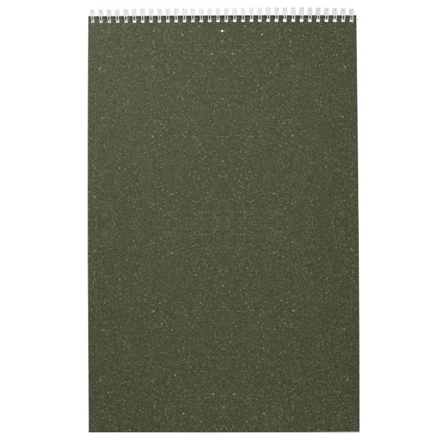 Textured Moss Green Custom Wall Calendar (Cover)