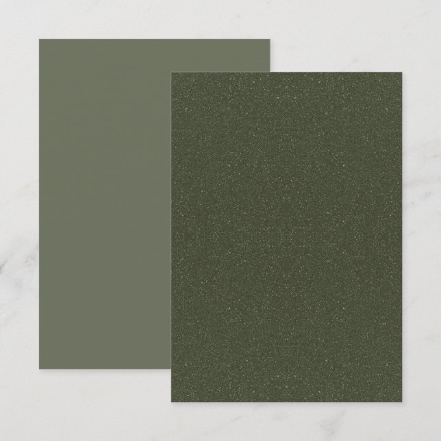 Textured Moss Green Flat Greeting Card – Customise (Front/Back)