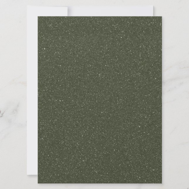 Textured Moss Green Flat Holiday Card – Customise (Front)