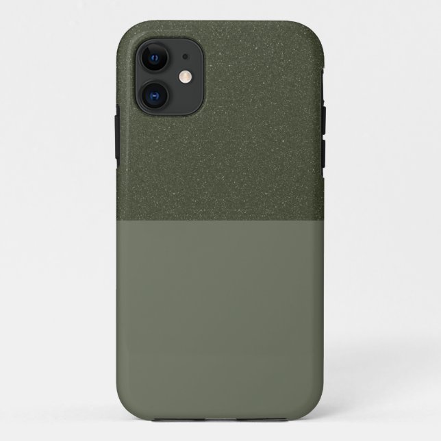 Textured Moss Green iPhone 11 Case – Split Design (Back)