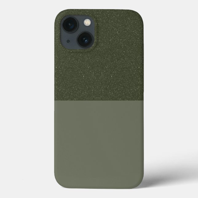 Textured Moss Green iPhone 13 Case – Customisable (Back)