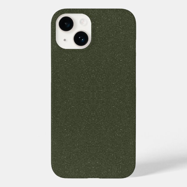 Textured Moss Green iPhone 14 Case – Customisable (Back)