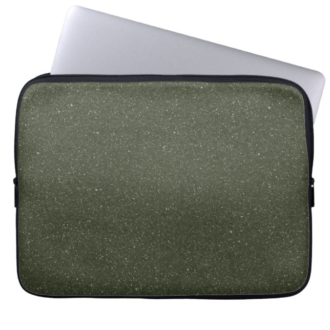 Textured Moss Green Laptop Sleeve – Customisable (Front)