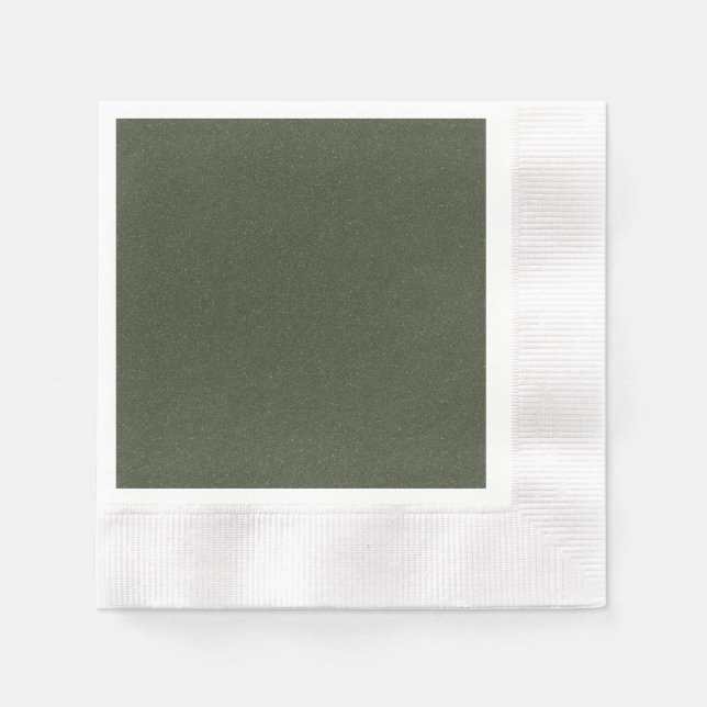 Textured Moss Green Paper Napkin – Customisable (Front)