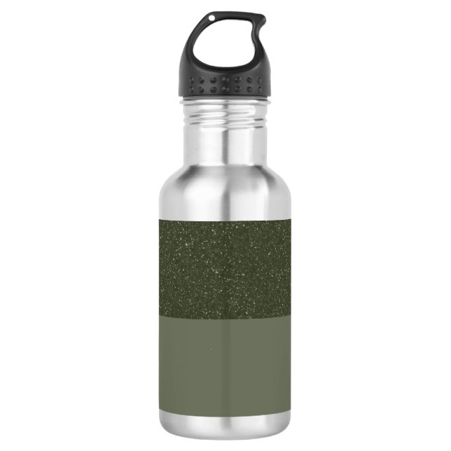 Textured Moss Green Split Water Bottle – Customise (Front)