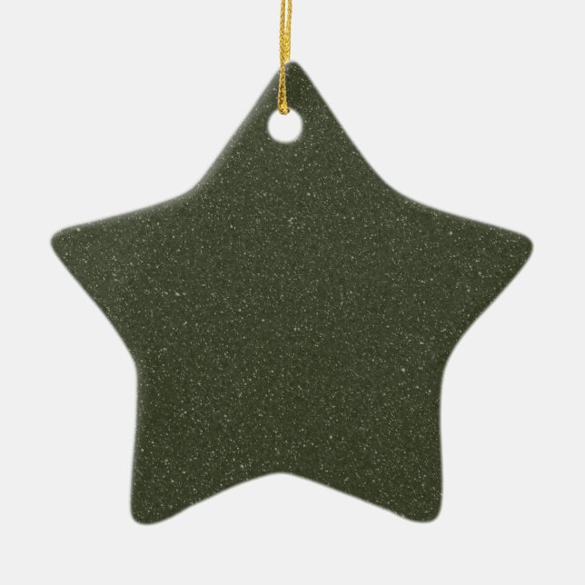 Textured Moss Green Star Ornament – Customisable (Front)