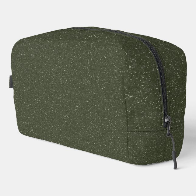 Textured Moss Green Travel Pouch – Customisable (Right Corner)