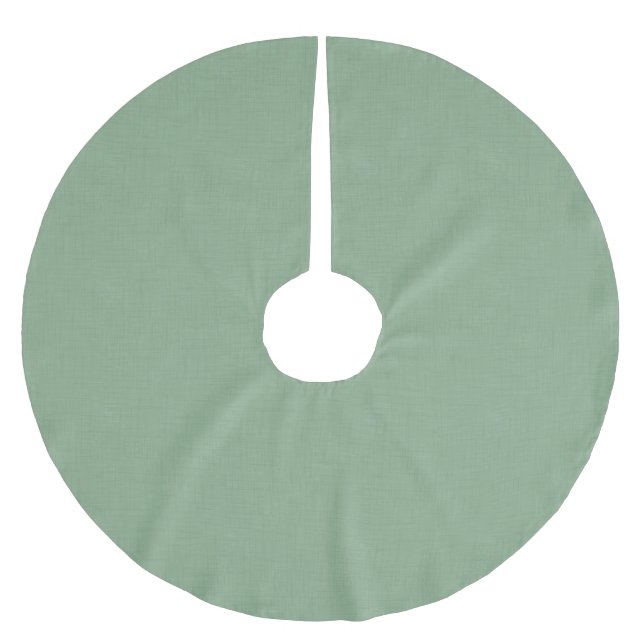 Textured muted green. brushed polyester tree skirt (Front)