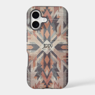 Textured Native American   Tribal Terraccota Brown