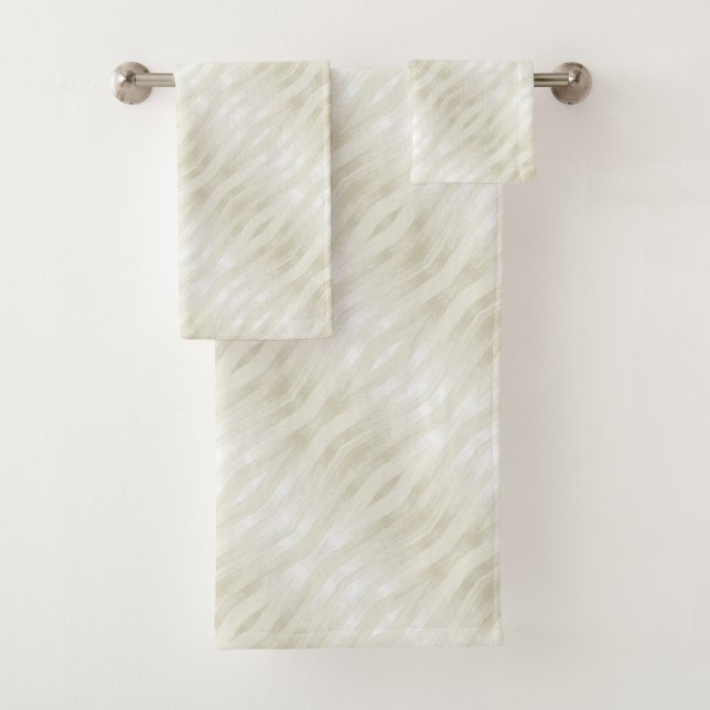 Textured noble light beige and white bath towel set (Insitu)