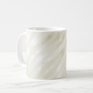 Textured noble light beige and white coffee mug