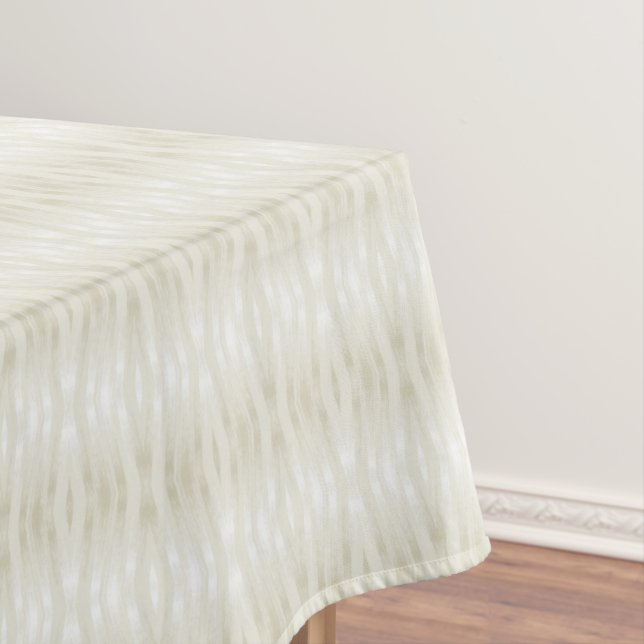 Textured noble light beige and white tablecloth (In Situ)