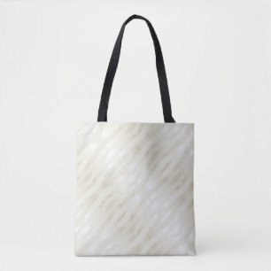 Textured noble light beige and white tote bag