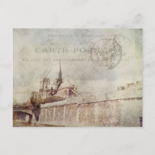 Textured Notre Dame Postcard