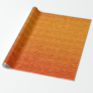 Textured Orange Gradient with Modern Pattern Wrapping Paper
