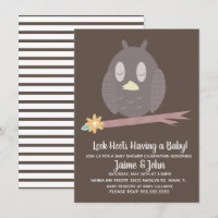 Textured Owl Woods Baby Shower Gender Reveal