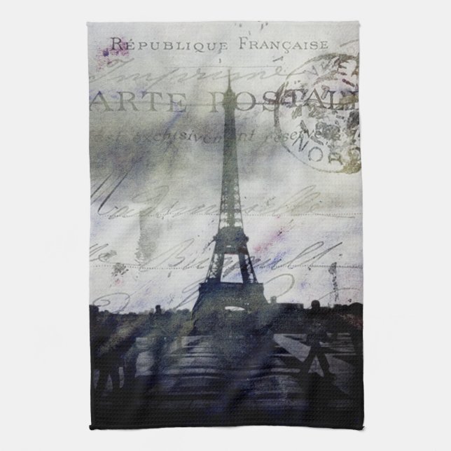 Textured Paris in Lavender Tea Towel (Vertical)