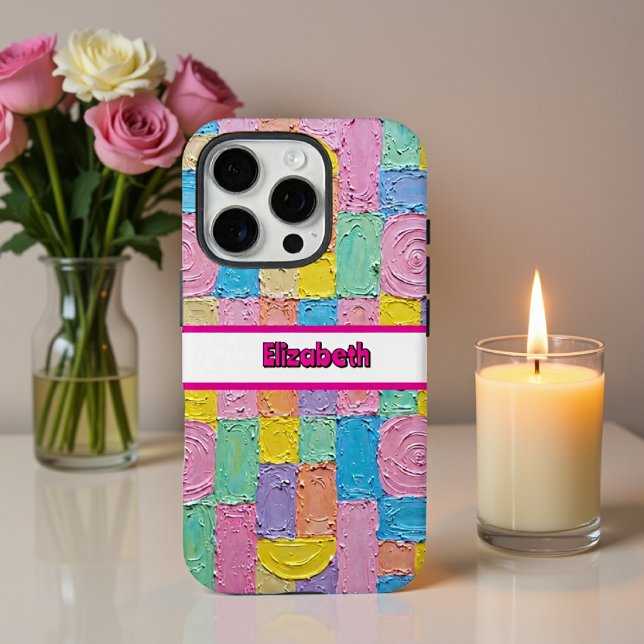 Textured Pastel Geometric Abstract Smartphone Case-Mate iPhone Case (Creator Uploaded)