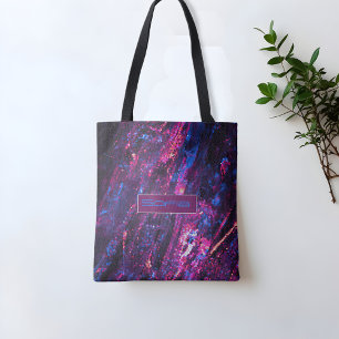 Textured pattern name purple tote bag