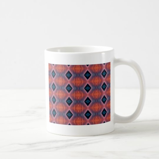 Textured Peach Blue Modern Tribal Pattern Coffee Mug