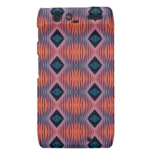 Textured Peach Blue Modern Tribal Pattern Droid RAZR Cases