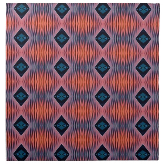 Textured Peach Blue Modern Tribal Pattern Napkin