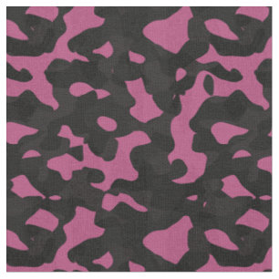 Textured pink and black camo abstract Fabric