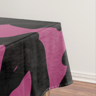 Textured pink and black camo abstract Tablecloth