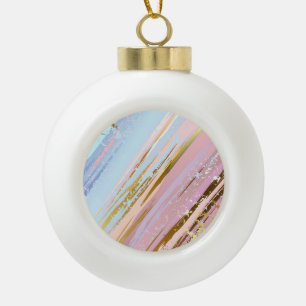 Textured Pink Background Ceramic Ball Christmas Ornament