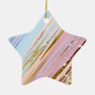 Textured Pink Background Ceramic Ornament