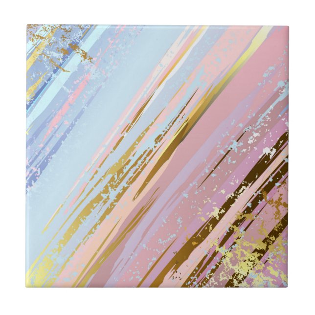 Textured Pink Background Ceramic Tile (Front)