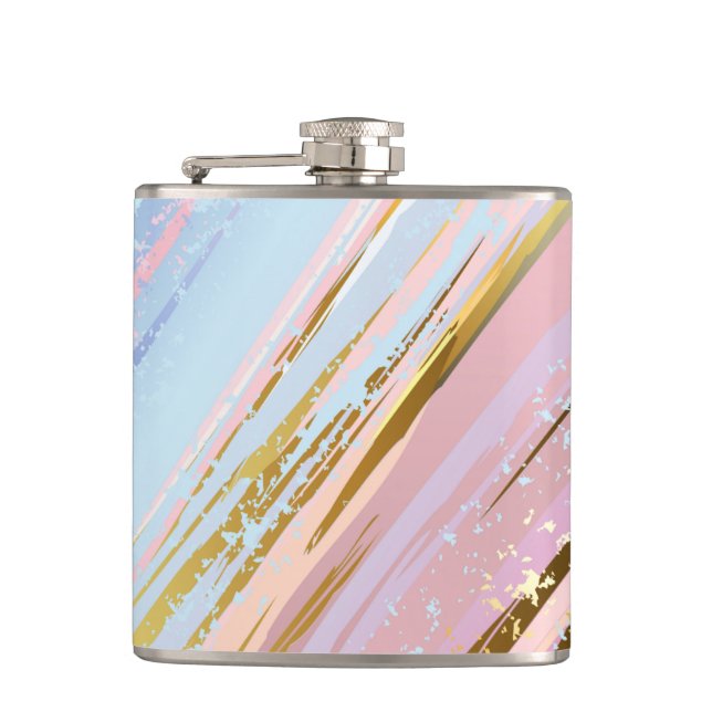 Textured Pink Background Hip Flask (Front)