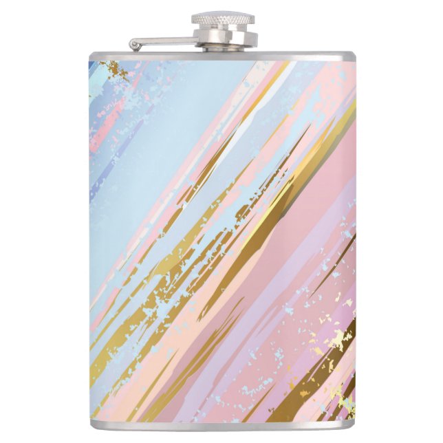 Textured Pink Background Hip Flask (Front)
