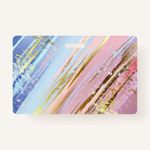 Textured Pink Background ID Badge
