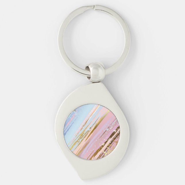 Textured Pink Background Key Ring (Front)