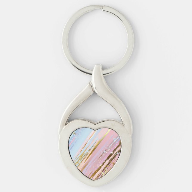 Textured Pink Background Key Ring (Front)