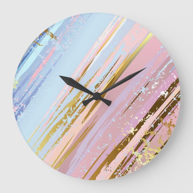 Textured Pink Background Large Clock (Front)