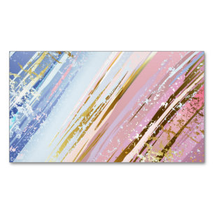 Textured Pink Background Magnetic Business Card