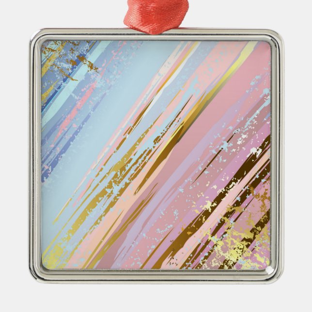 Textured Pink Background Metal Ornament (Front)