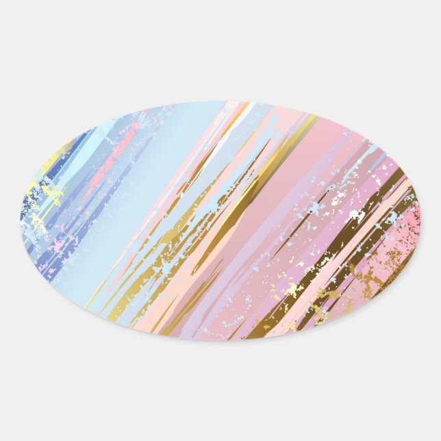 Textured Pink Background Oval Sticker (Front)