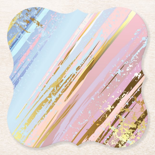 Textured Pink Background Paper Coaster (Front)