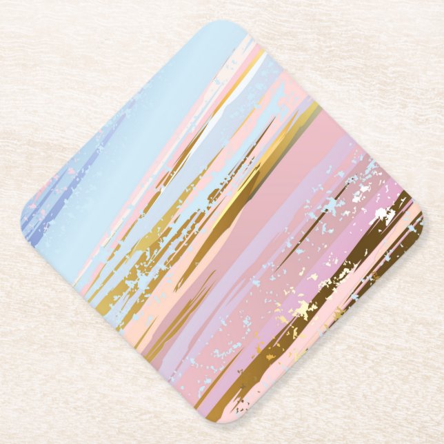 Textured Pink Background Paper Coaster (Front)