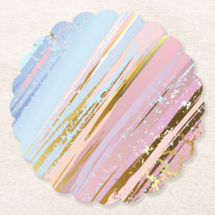 Textured Pink Background Paper Coaster