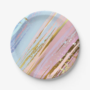 Textured Pink Background Paper Plate