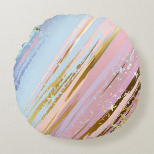 Textured Pink Background Round Cushion