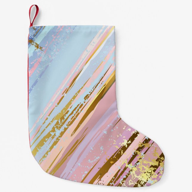 Textured Pink Background Small Christmas Stocking (Front)