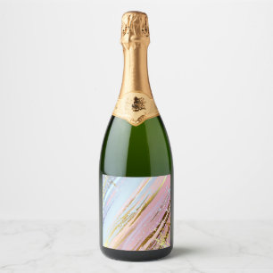 Textured Pink Background Sparkling Wine Label