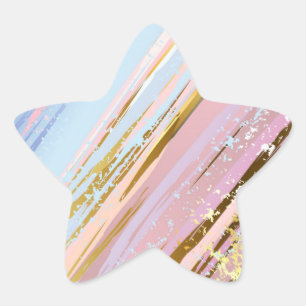 Textured Pink Background Star Sticker
