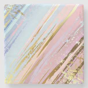 Textured Pink Background Stone Coaster