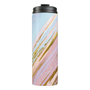 Textured Pink Background Thermal Tumbler